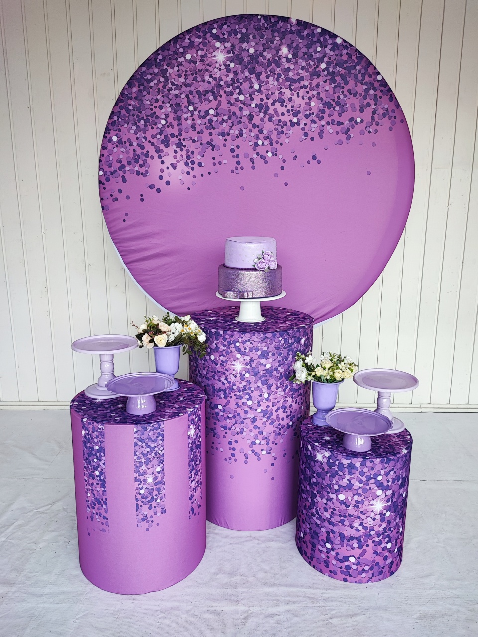 Kit Adulto Gliter Lilas ( Opçao 2) - Elisete Festas Kit Pegue e Monte