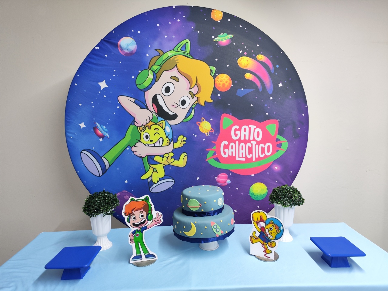 Kit Gato Galáctico Opção 1 - Elisete Festas Kit Pegue e Monte