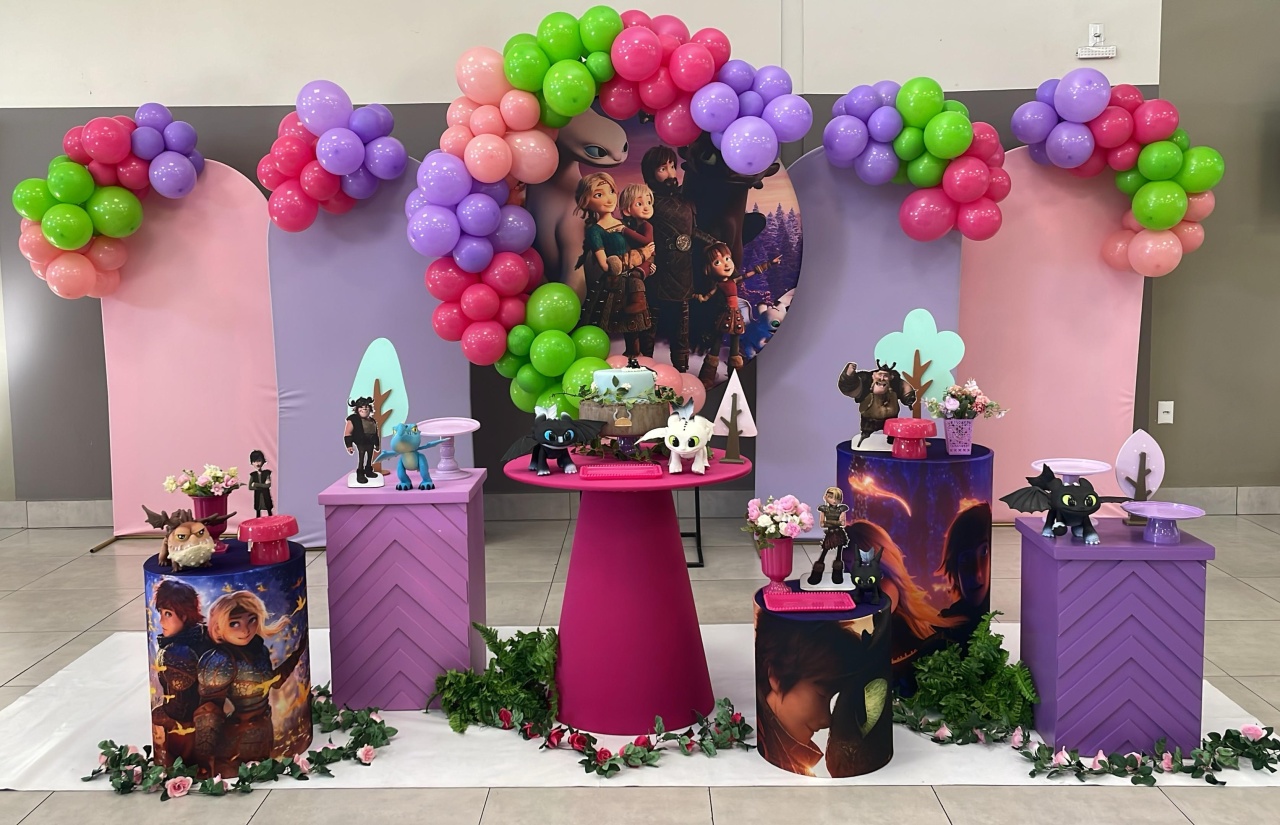 Montagem Como Treinar O Seu Dragão Menina  - Elisete Festas Kit Pegue e Monte