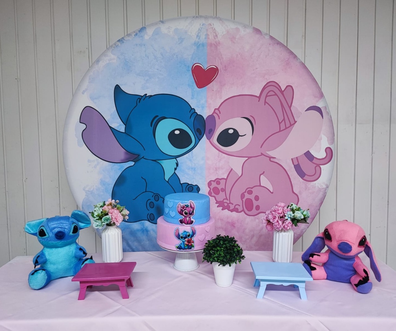 Kit Stitch E Angel Casal - Opção 1  - Elisete Festas Kit Pegue e Monte