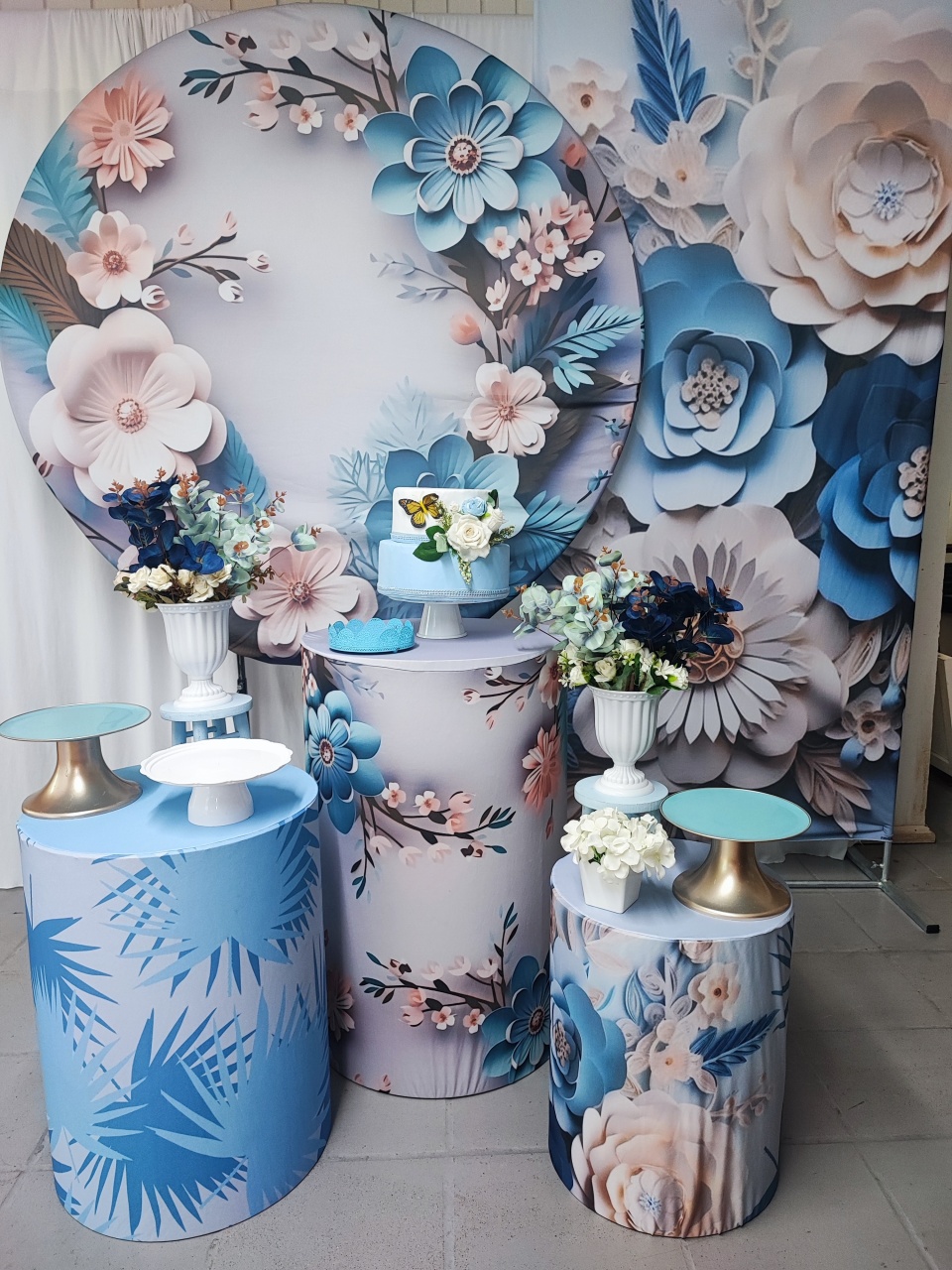 Kit Adulto   Flor Azul Realista Opção Big - Elisete Festas Kit Pegue e Monte