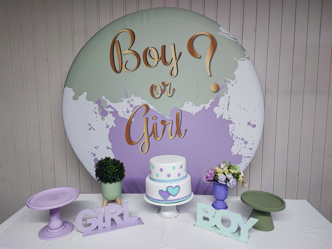 Kit Chá Revelaçao ( Lilas  E Verde) Opçao 1 - Elisete Festas Kit Pegue e Monte