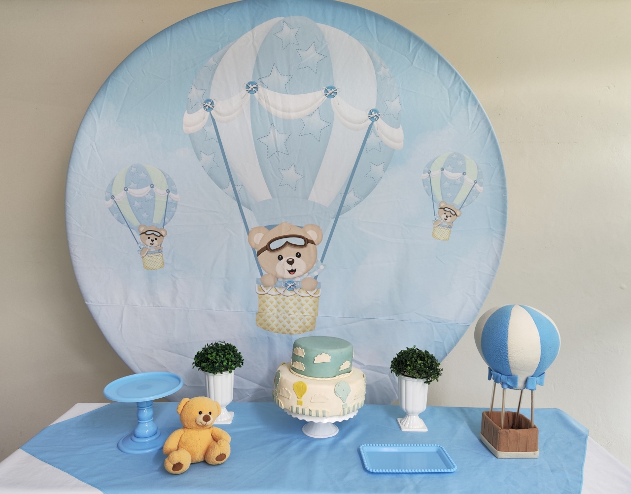 Kit Ursinho Balonista  Menino (Opção 1) - Elisete Festas Kit Pegue e Monte