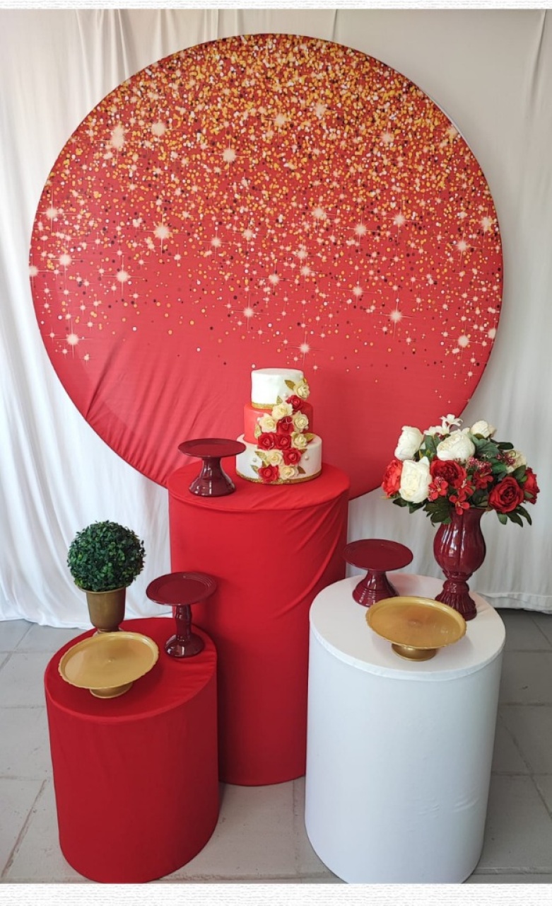 Kit Adulto Feminino Vermelho Gliter Opçao 2 - Elisete Festas Kit Pegue e Monte