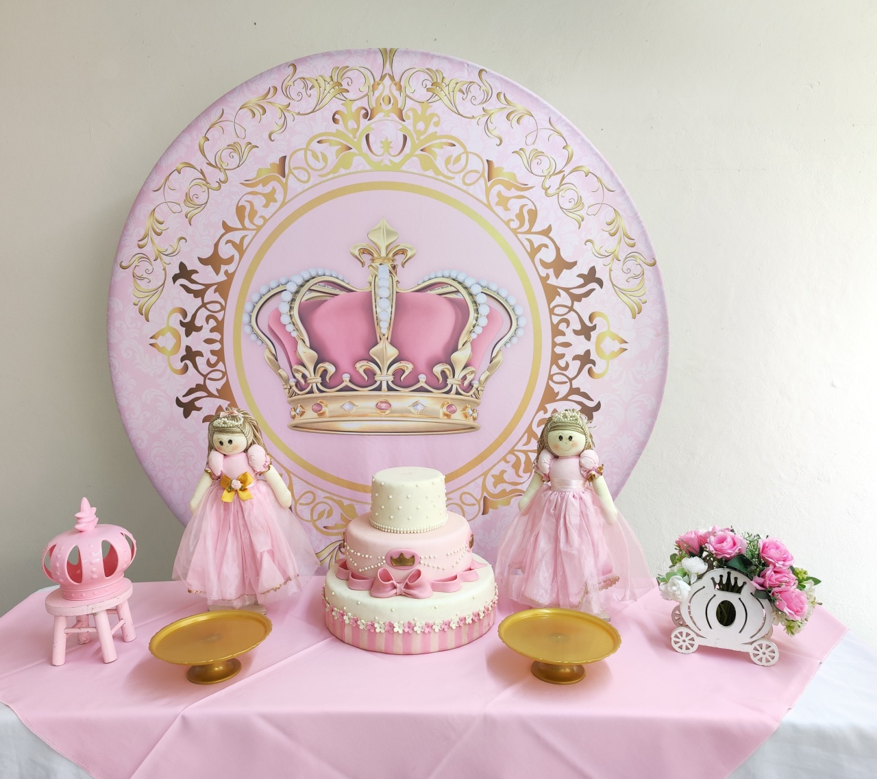 Kit Coroa Realeza Rosa Opção 1 - Elisete Festas Kit Pegue e Monte