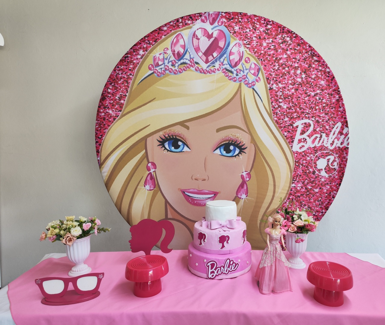 Kit Barbie (Gliter) Opçao 1 - Elisete Festas Kit Pegue e Monte