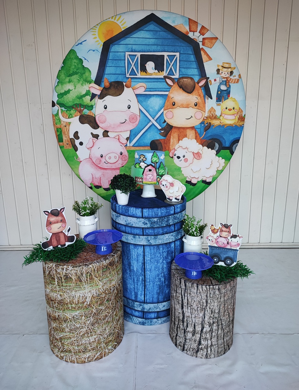 Kit Fazendinha  Azul - Opção 2 - Elisete Festas Kit Pegue e Monte