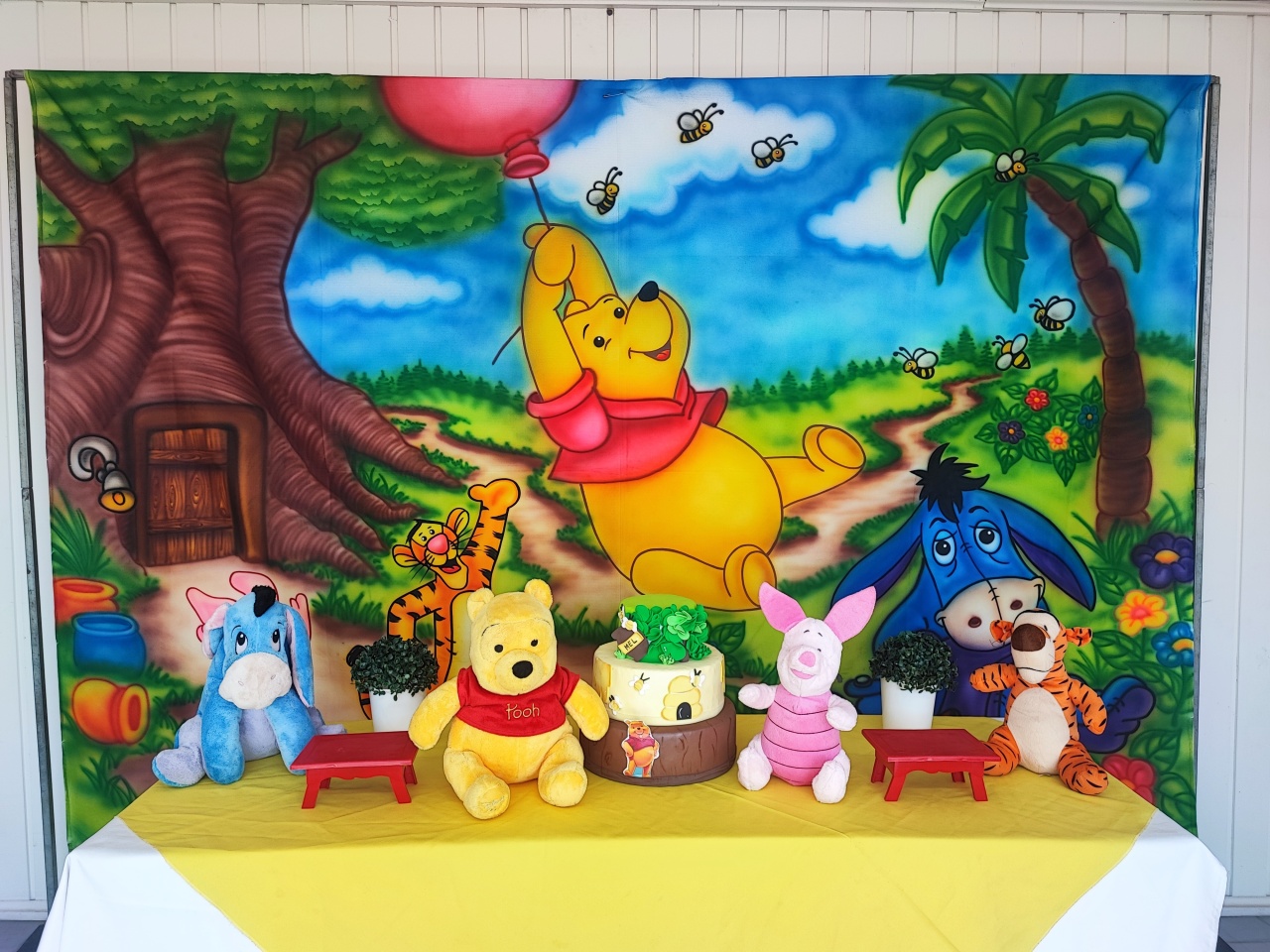 Kit Ursinho Pooh Retangular  - Elisete Festas Kit Pegue e Monte