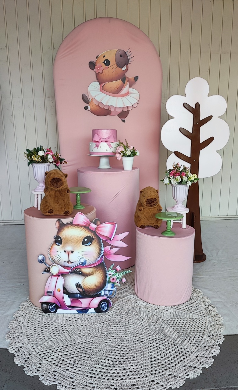 Kit Capivara Menina Opçao 2  Com Casadinho  - Elisete Festas Kit Pegue e Monte