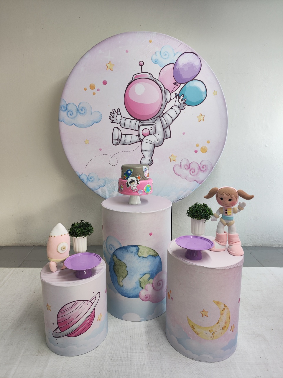 Kit Astronauta Menina Opção 2 - Elisete Festas Kit Pegue e Monte