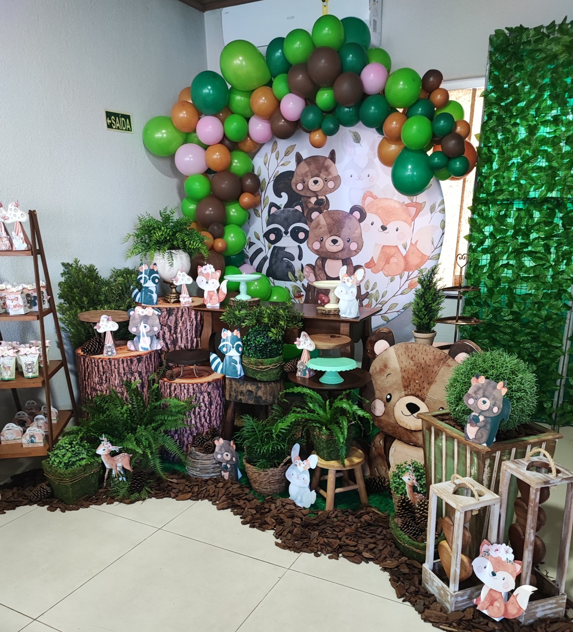 Montagem Bosque  Menina Rustico  - Elisete Festas Kit Pegue e Monte