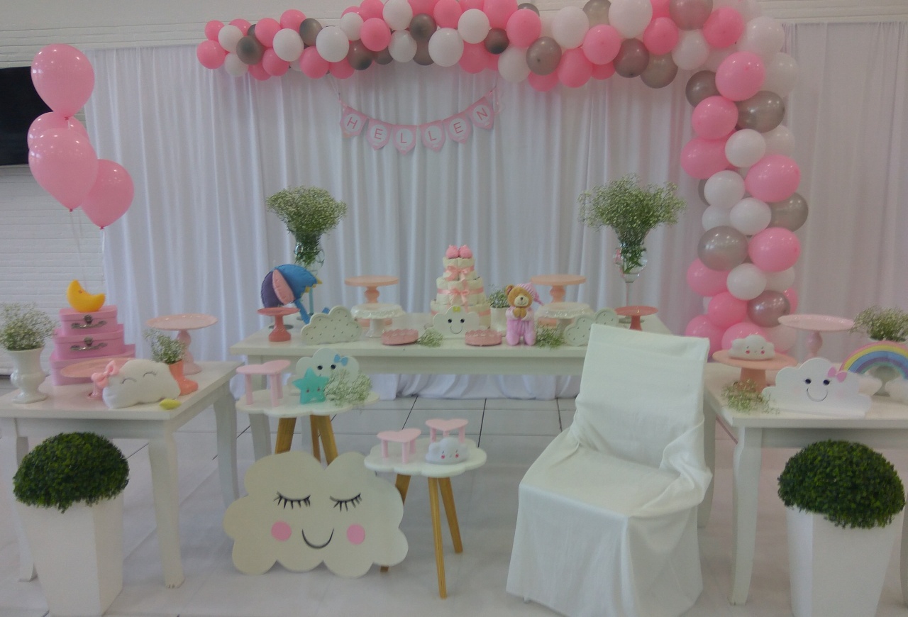 Montagem Chá de Fralda Menina   - Elisete Festas Kit Pegue e Monte