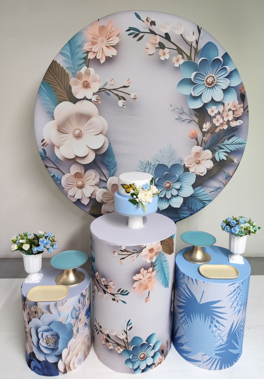 Kit Adulto Flor Azul Realista Opção 2 - Elisete Festas Kit Pegue e Monte