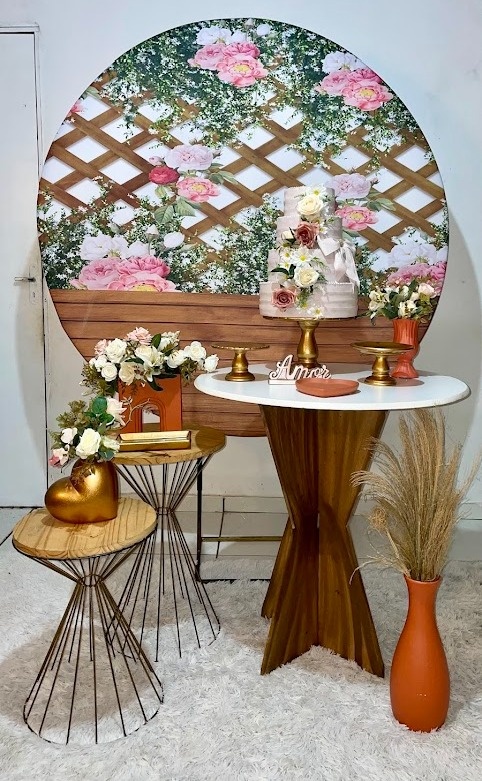 Kit Casamento Madeira Com Flor - Cantinho Da Alegria Festas
