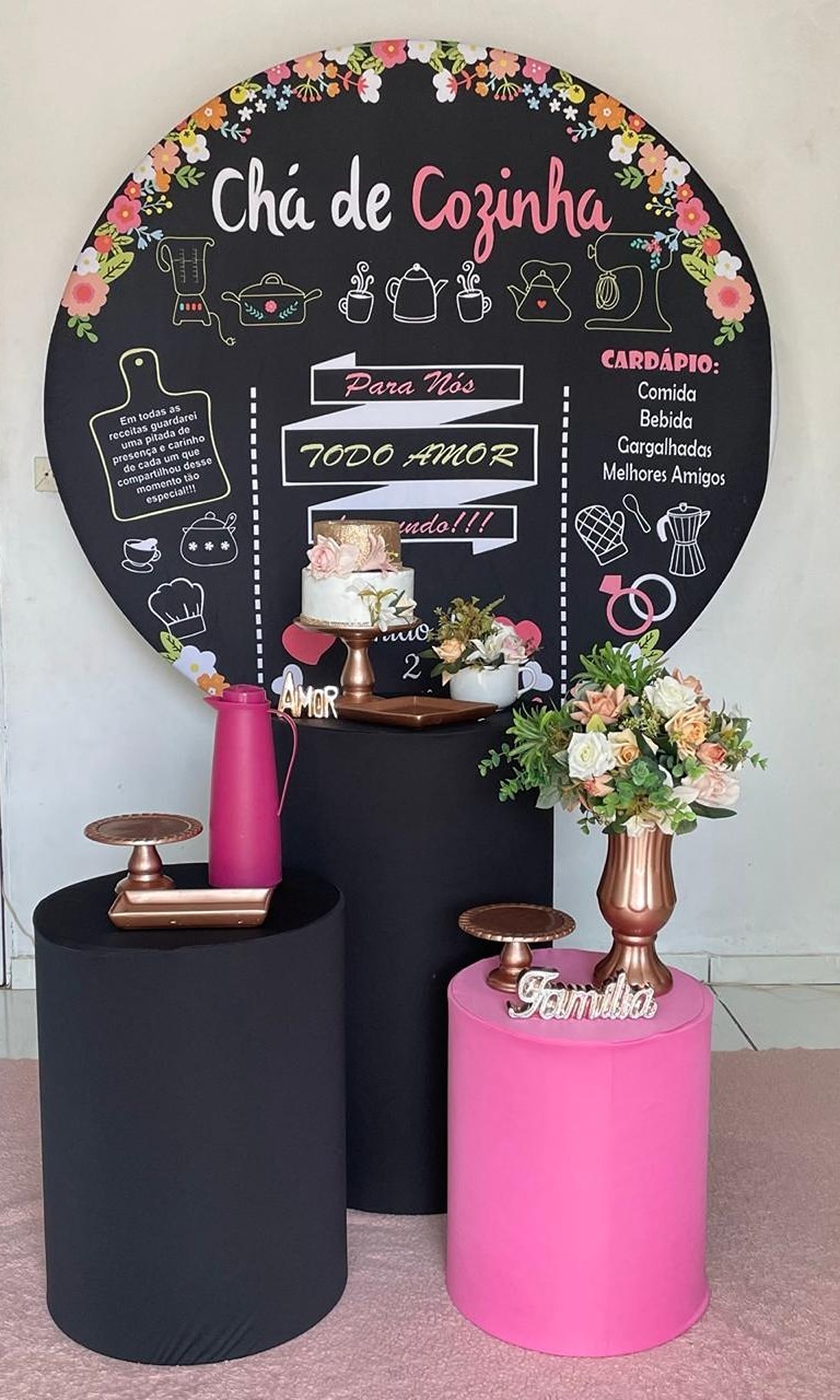Kit Chá de Cozinha Rosa - Cantinho Da Alegria Festas