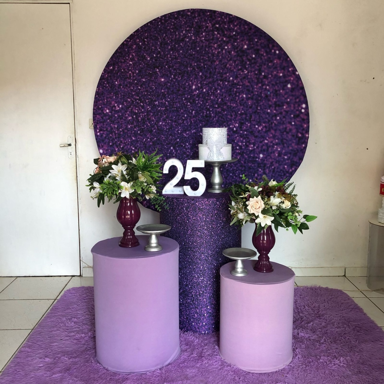 Kit Glitter Roxo E Prata  - Cantinho Da Alegria Festas