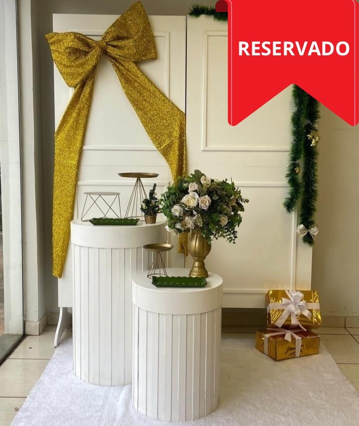 Kit Natal Branco E Dourado - Cantinho Da Alegria Festas
