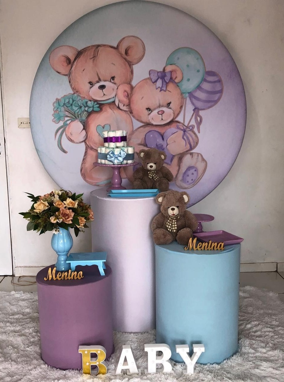 Kit Chá Ursinhos Lilás E Azul - Cantinho Da Alegria Festas