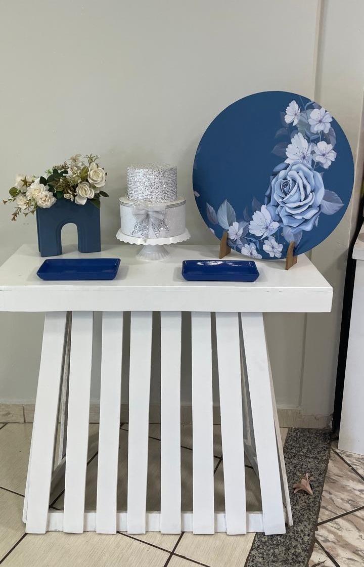Mini Kit Flores Azul  - Cantinho Da Alegria Festas