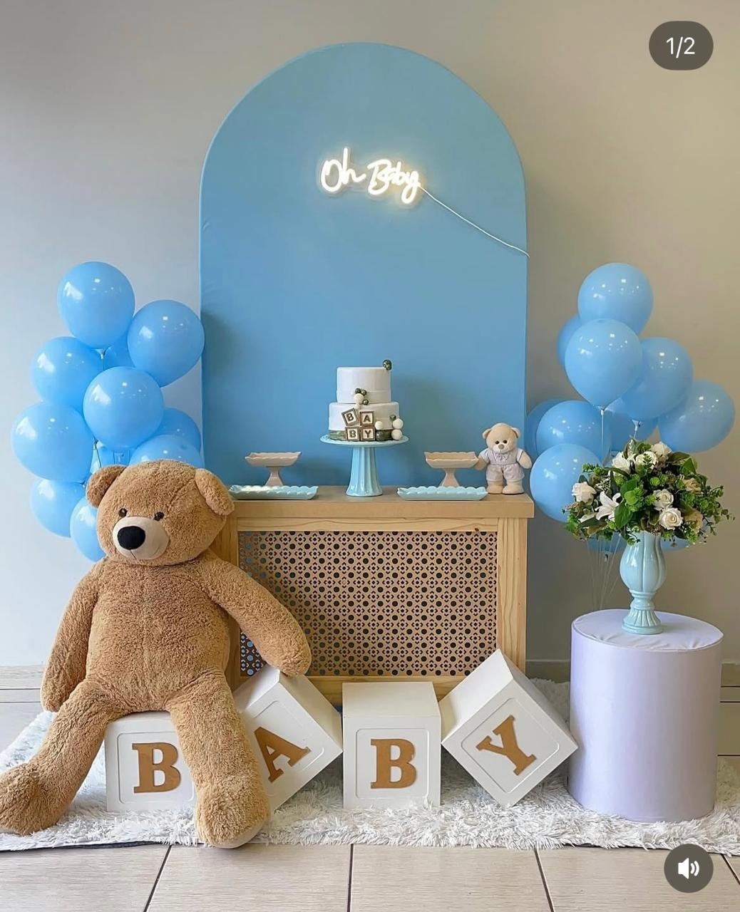 Kit Chá de Bebê Azul 2.0 - Cantinho Da Alegria Festas