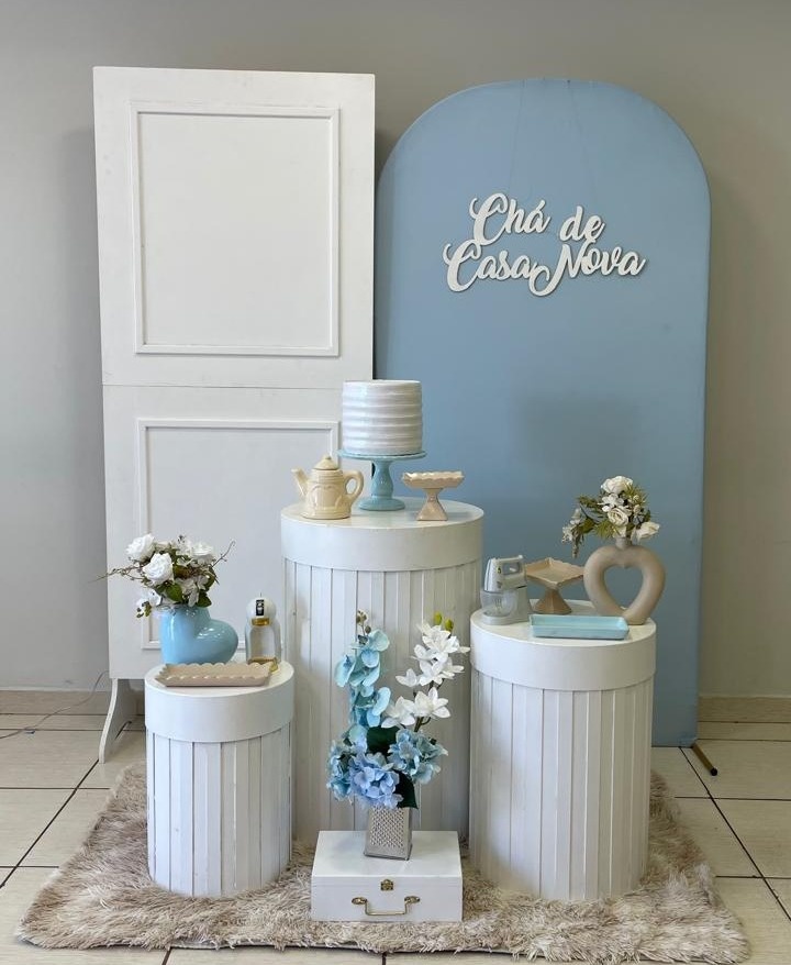 Chá de Casa Nova Azul Serenity - Cantinho Da Alegria Festas
