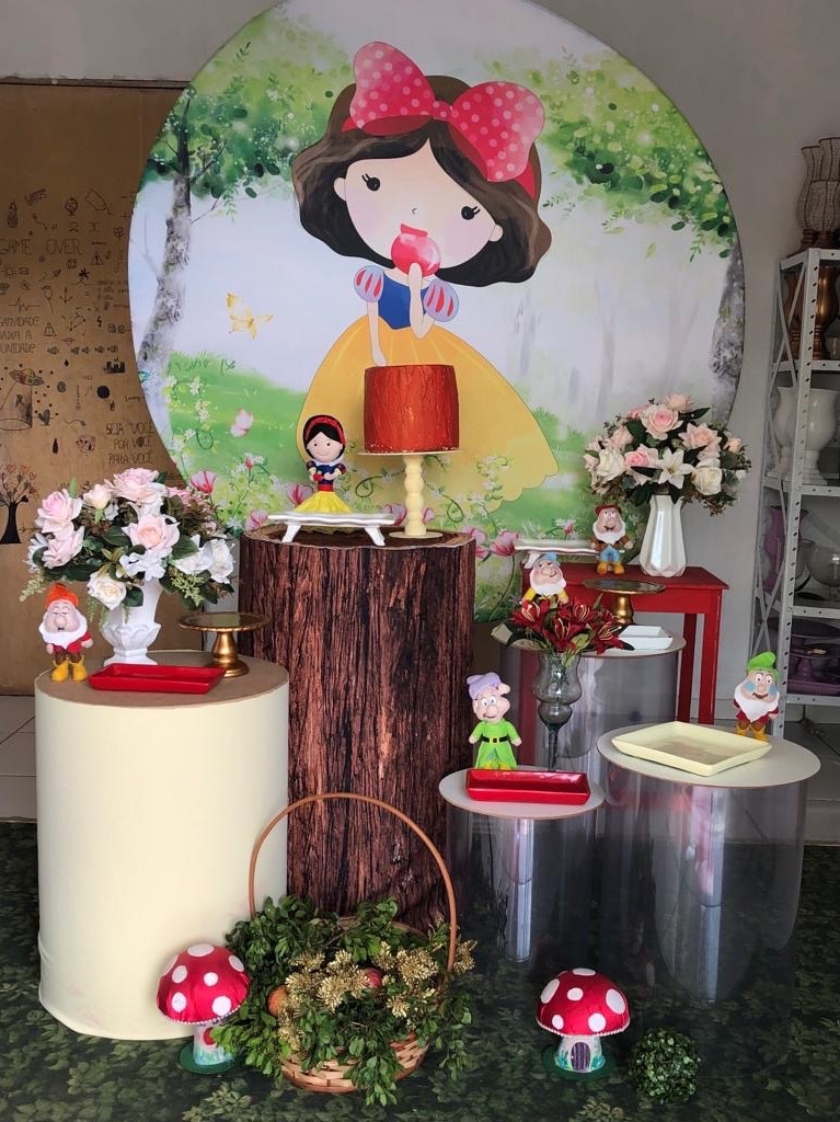 Kit Branca de Neve Aquarela  2.0 Com Balões de Brinde - Cantinho Da Alegria Festas