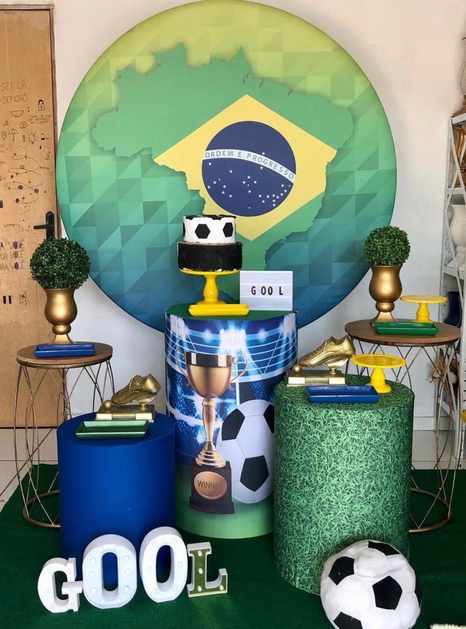 Kit Futebol Brasil  2.0 Com Balões de Brinde - Cantinho Da Alegria Festas