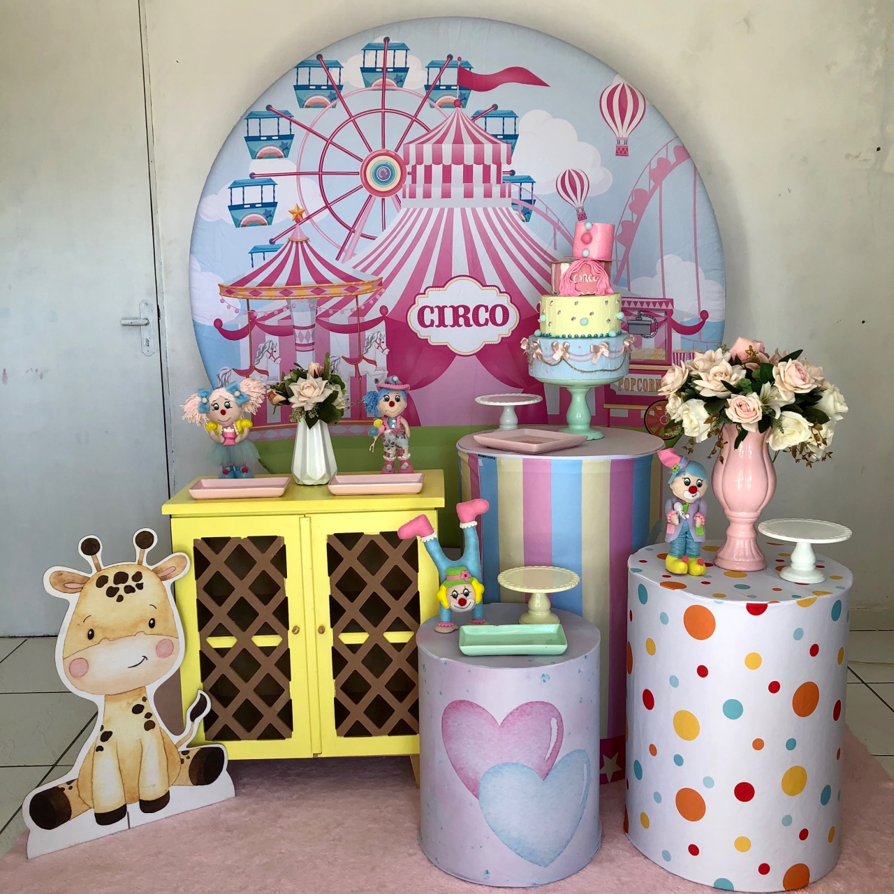 Kit Circo Rosa 2.0 Com Balões de Brinde  - Cantinho Da Alegria Festas