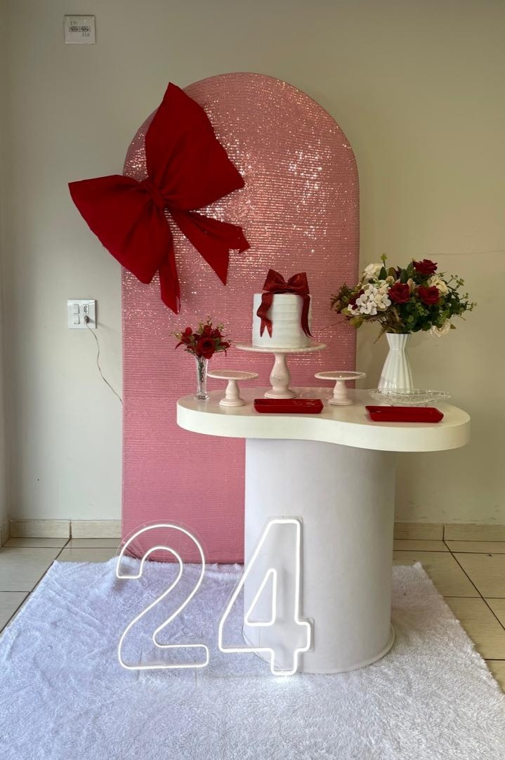 Kit Paetê Rosa Com Laço - Cantinho Da Alegria Festas