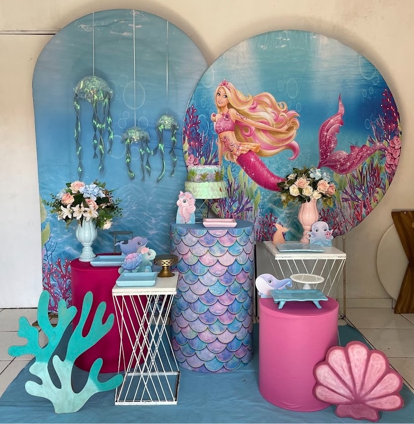  Composição Barbie Sereia - Cantinho Da Alegria Festas