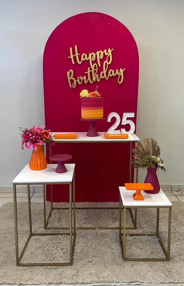 Kit Pink E Laranja 2  - Cantinho Da Alegria Festas
