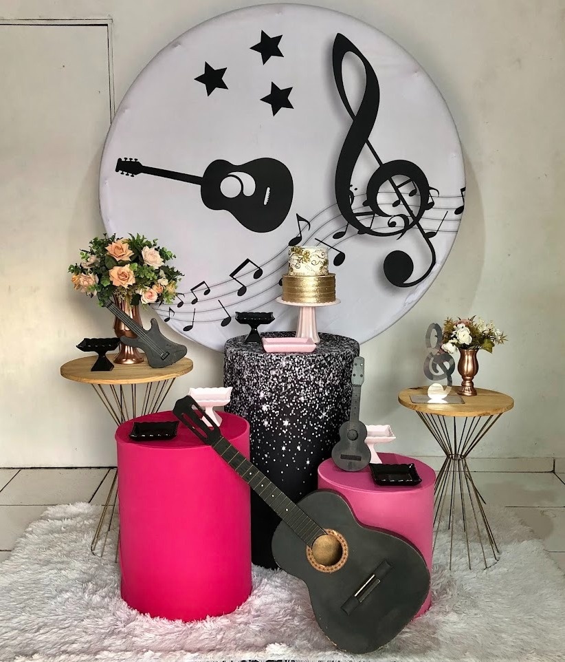 Kit Música Feminino 2.0 Com Balões de Brinde - Cantinho Da Alegria Festas