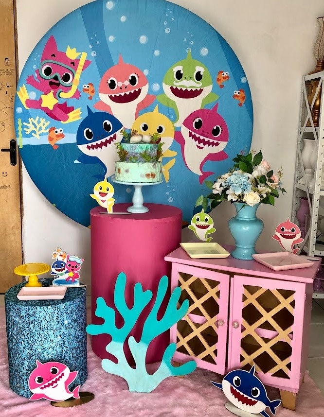 Kit Baby Shark Rosa  - Cantinho Da Alegria Festas