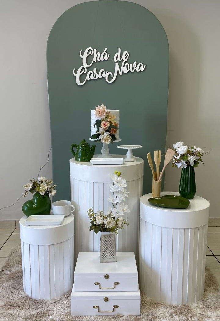 Kit Chá de Casa Nova Verde Olívia  - Cantinho Da Alegria Festas