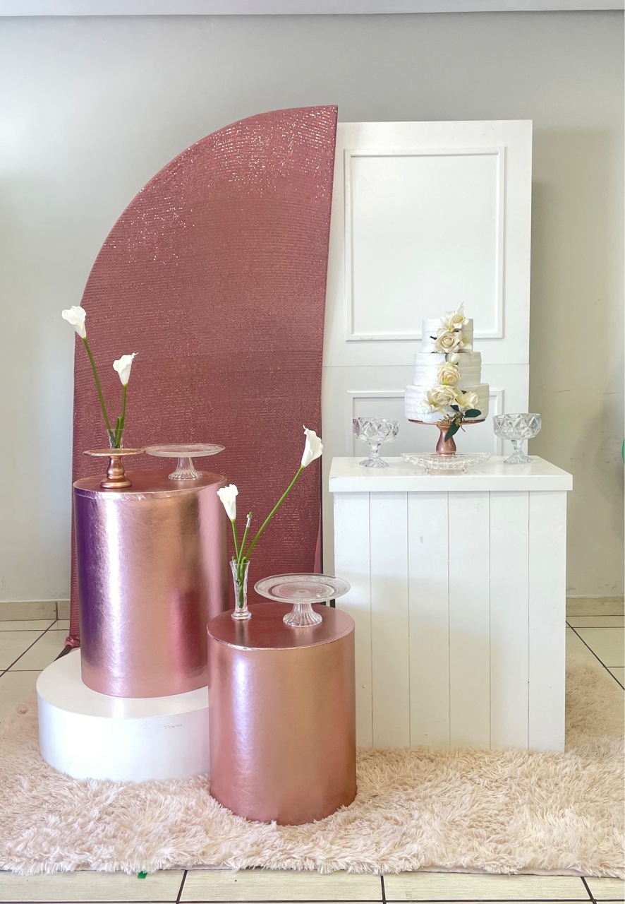 Kit Paetê Rosa E Branco - Cantinho Da Alegria Festas