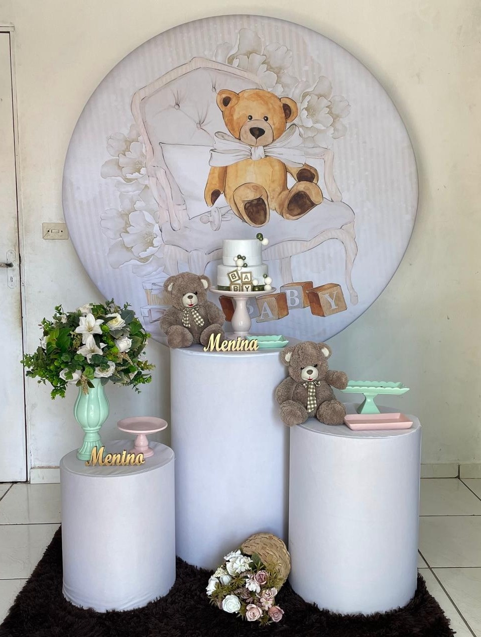 Kit Chá Revelação Urso Branco - Cantinho Da Alegria Festas