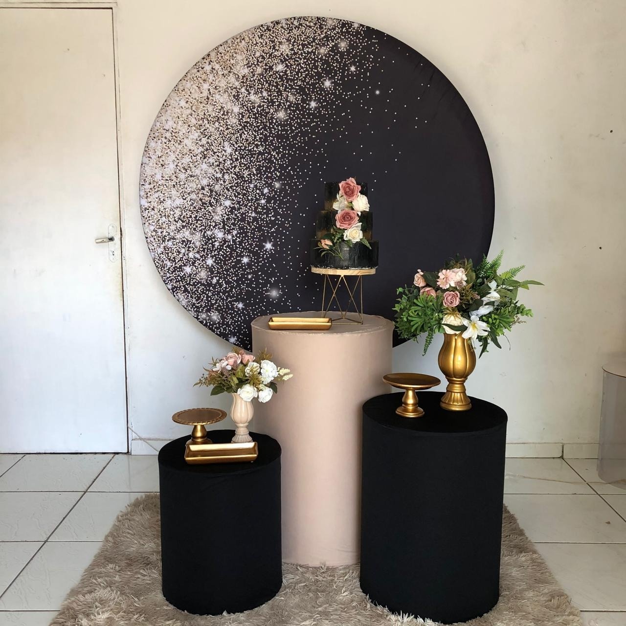 Kit Glitter Preto E Dourado  - Cantinho Da Alegria Festas