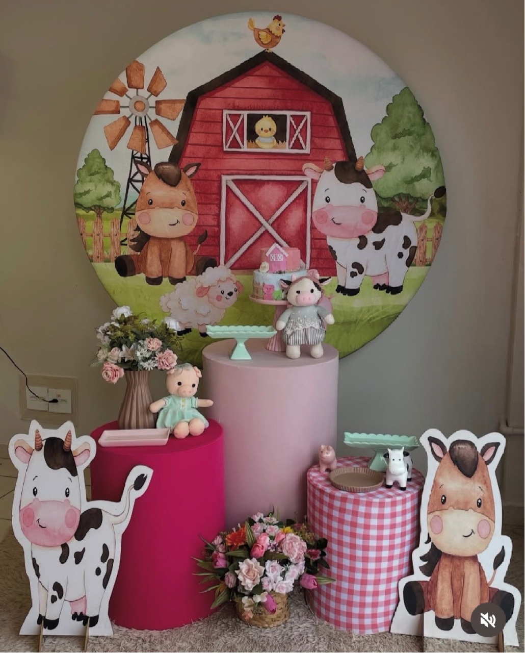 Kit Fazendinha Rosa 2 - Cantinho Da Alegria Festas
