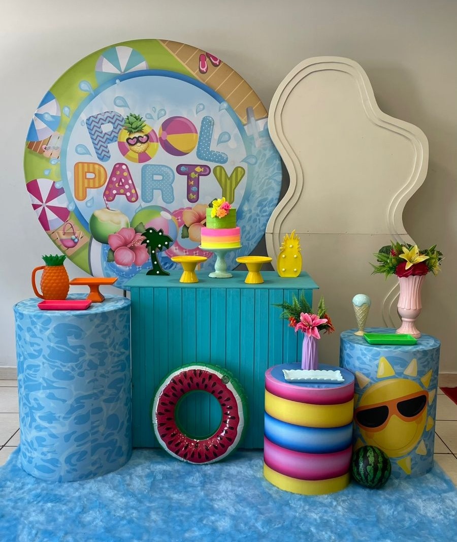 Composição Pool Party Com Balões de Brinde - Cantinho Da Alegria Festas