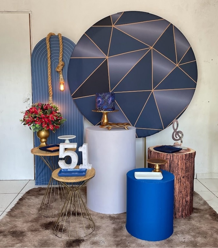 Composição Mosaico Azul - Cantinho Da Alegria Festas