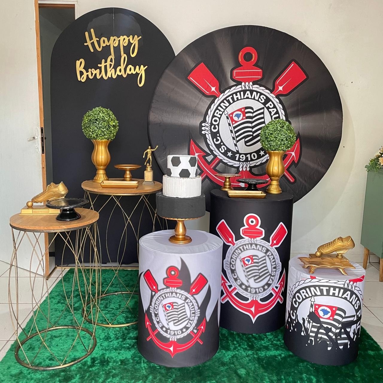 Composição Corinthians Com Balões de Brinde - Cantinho Da Alegria Festas