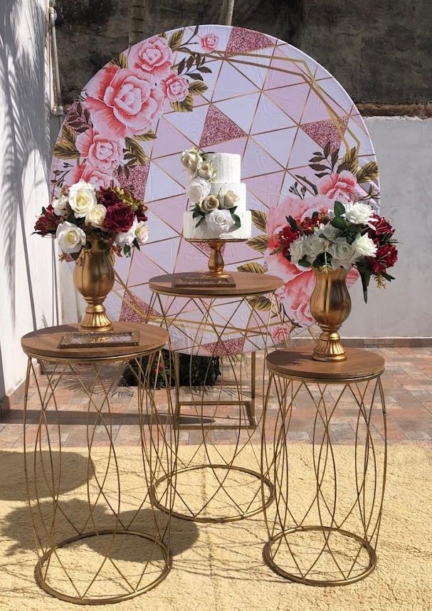 Kit Flores Rosa Com Glitter 2 - Cantinho Da Alegria Festas