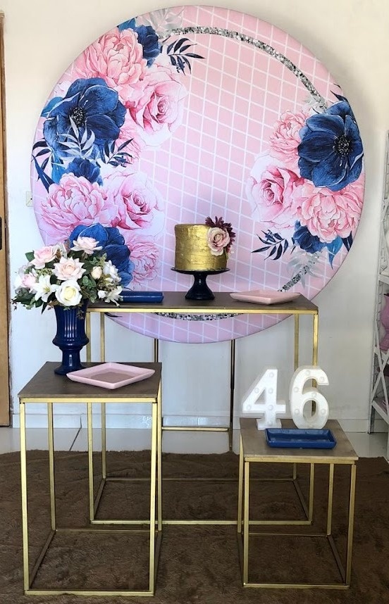 Kit Flores Rosa E Azul 2 - Cantinho Da Alegria Festas