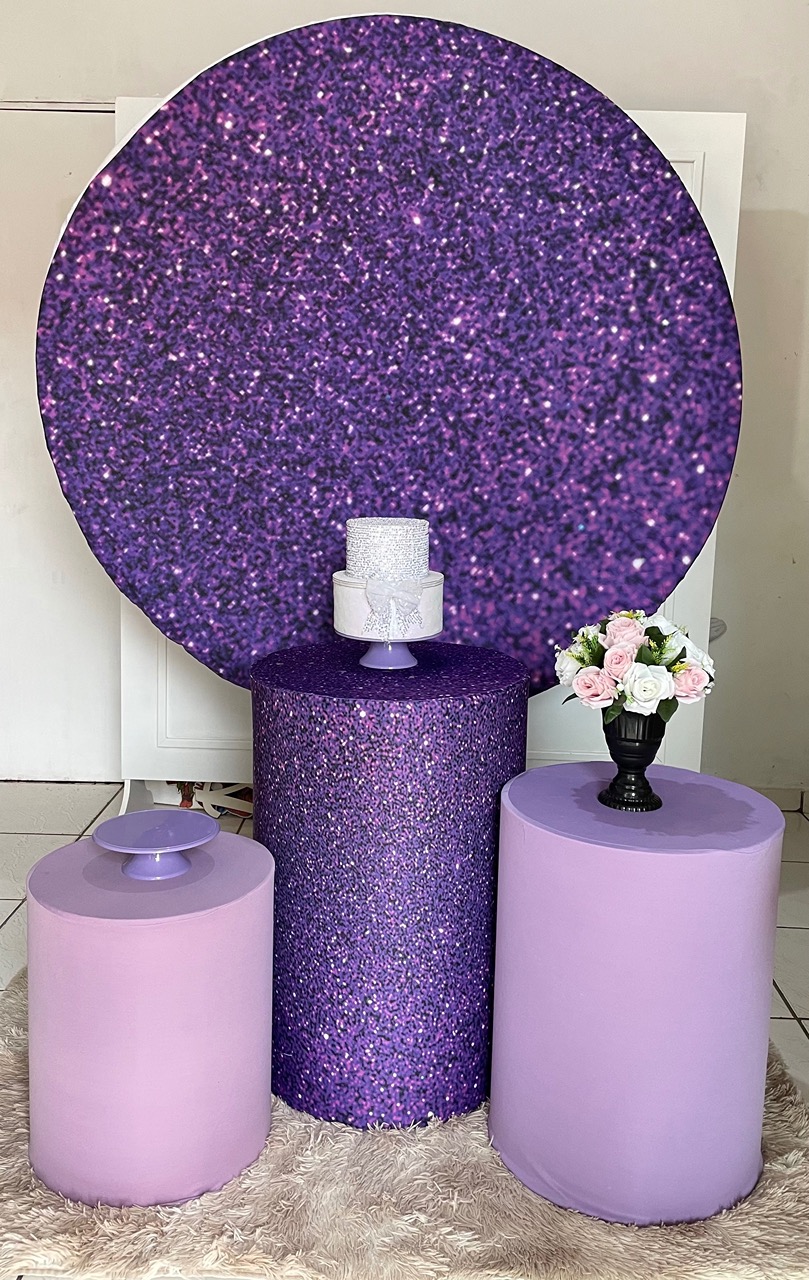 Kit Promocional Glitter Roxo  - Cantinho Da Alegria Festas