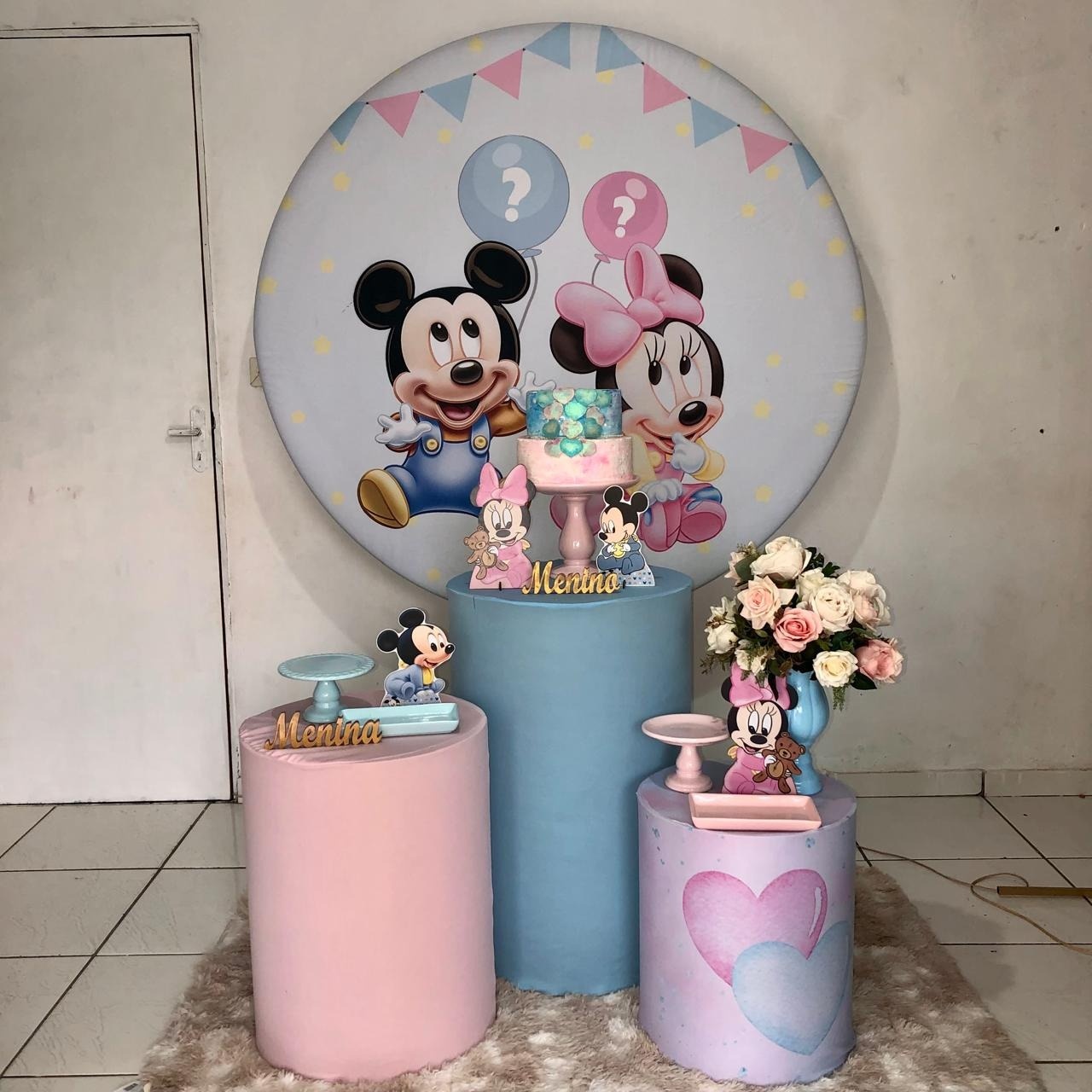 Kit Chá Revelação Mickey E Minnie 2 - Cantinho Da Alegria Festas