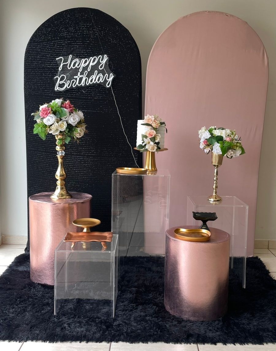 Locação  Preto E Rosê  - Cantinho Da Alegria Festas