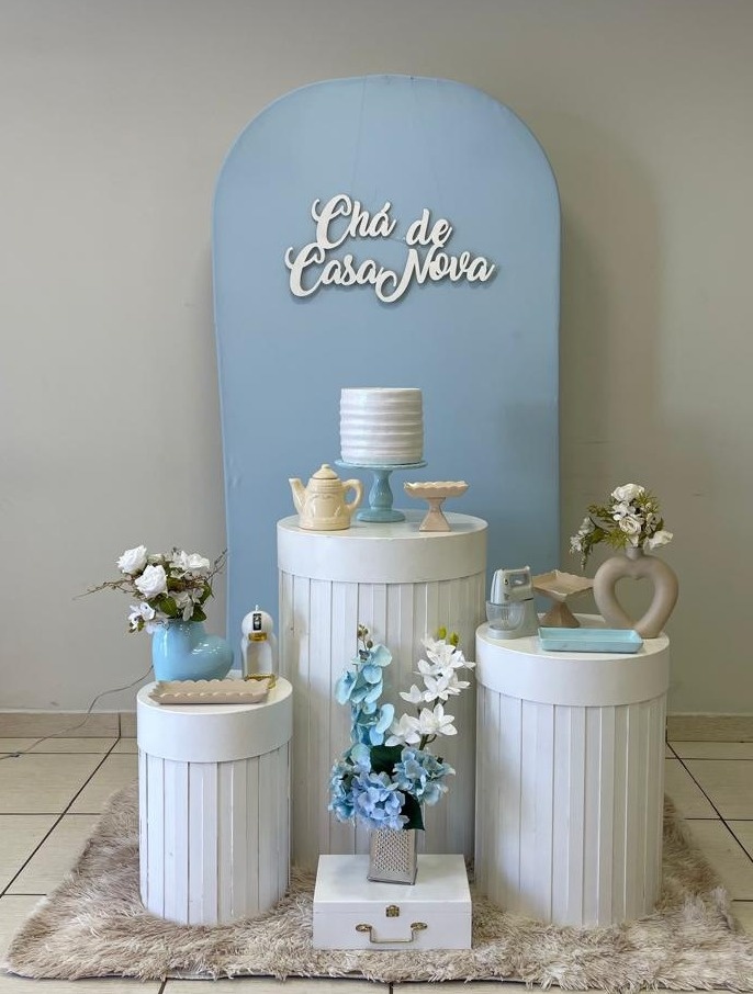 Kit Chá de Casa Nova Azul Serenity  - Cantinho Da Alegria Festas