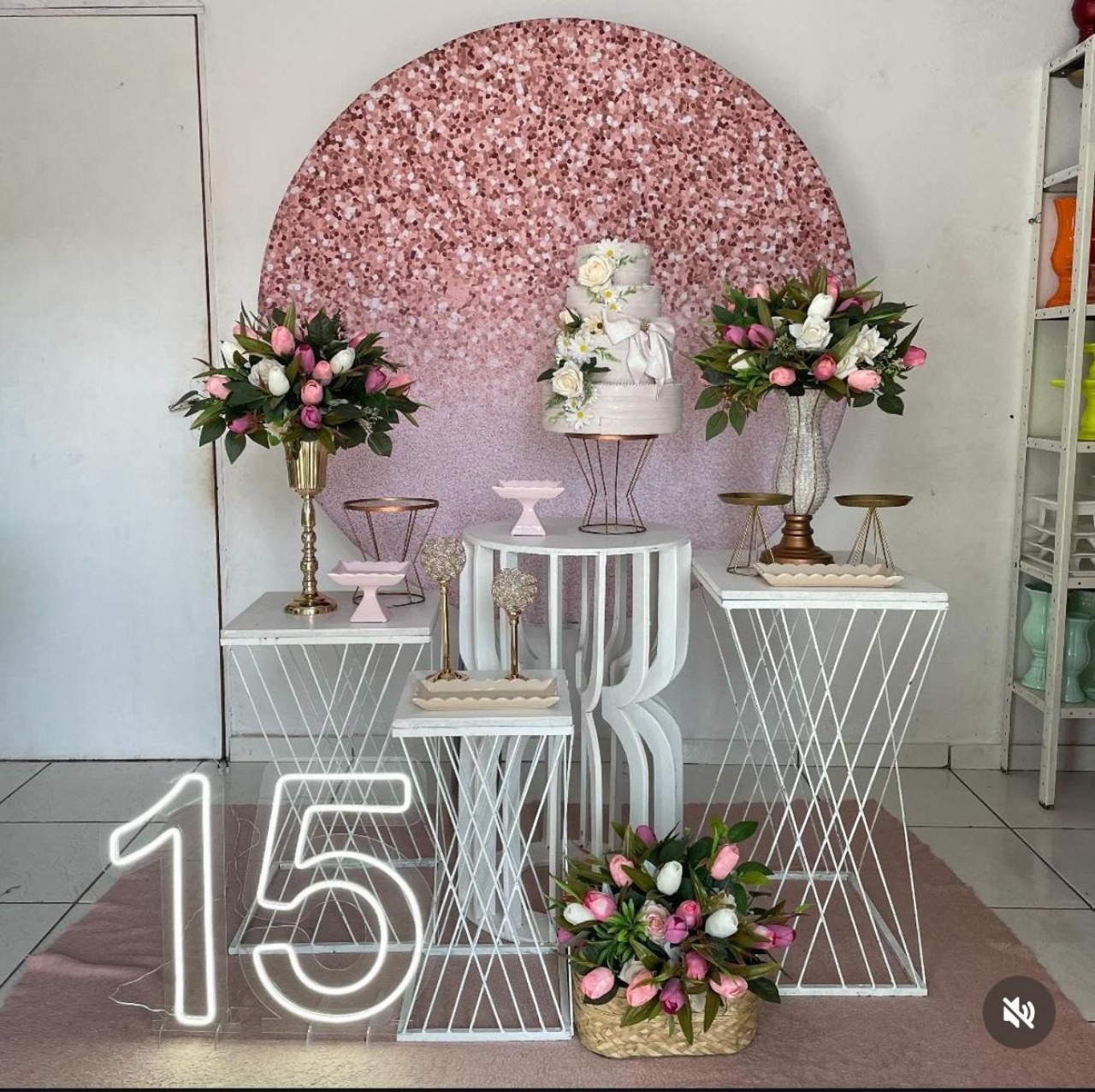 Composição Glitter Rosê - Cantinho Da Alegria Festas