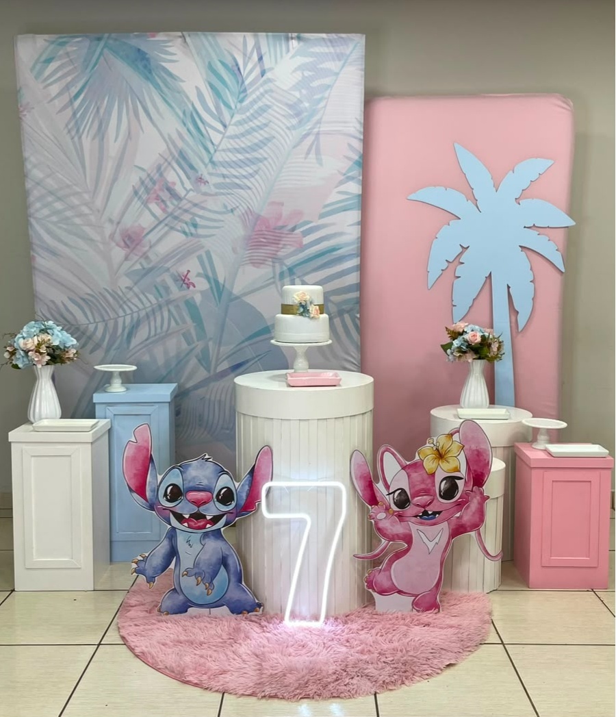 Locação Tropical Stitch E Angel - Cantinho Da Alegria Festas