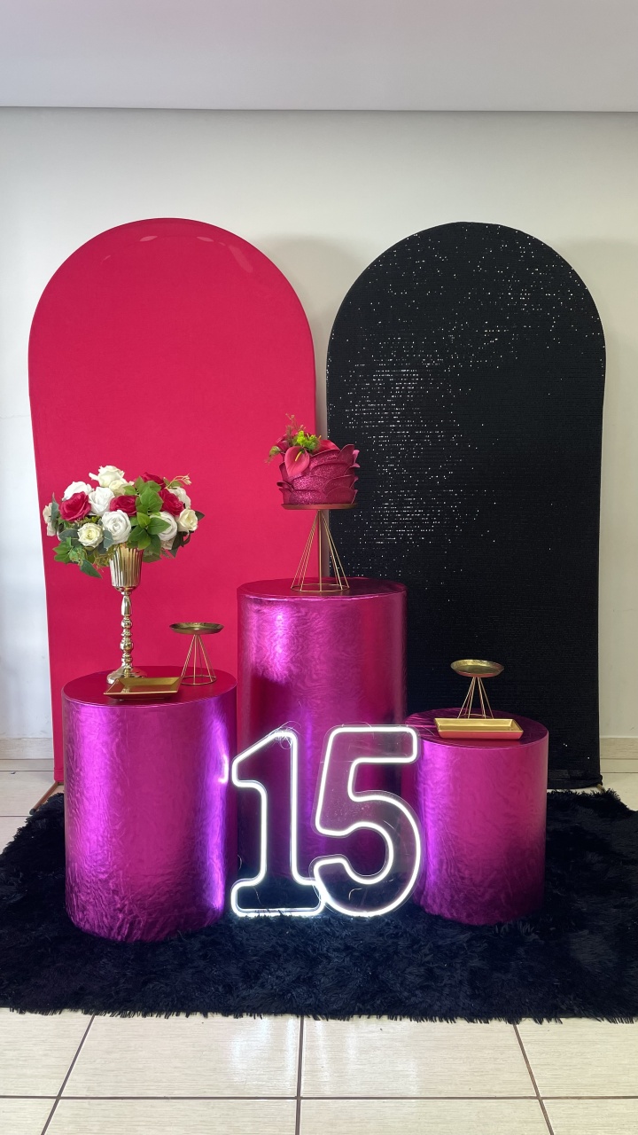 Kit 15 Preto E Pink - Cantinho Da Alegria Festas